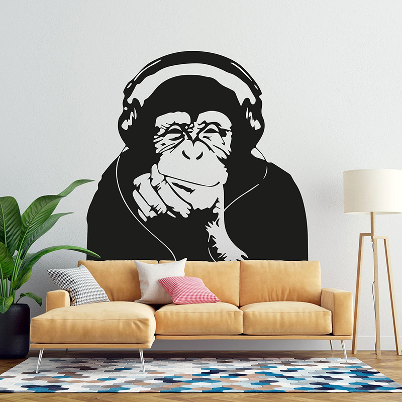 Home Cinema Wall - Banksy Pensando Macaco Vinyl Wall Decal,