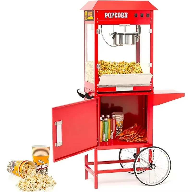 Popcorn Machine Home - Máquina de pipoca móvel de aço