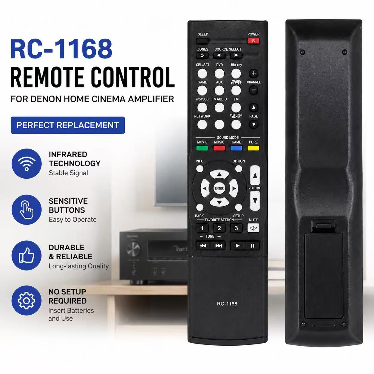 NOVO Controle Remoto RC-1168 p - Home Cinema Denon avaliação e preço