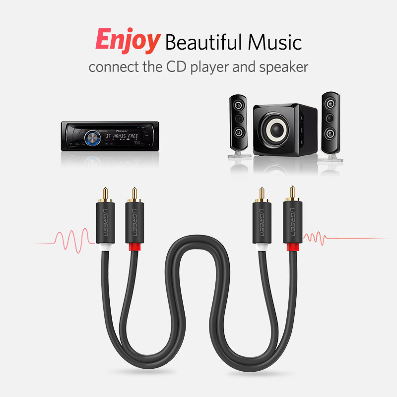 2RCA para 2 UGREEN RCA Macho p - Home Cinema Sound System avaliação e preço