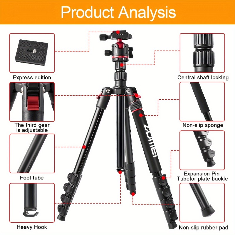 Zomei tripé de câmera de alumí - Projector Tripod Stand avaliação e preço