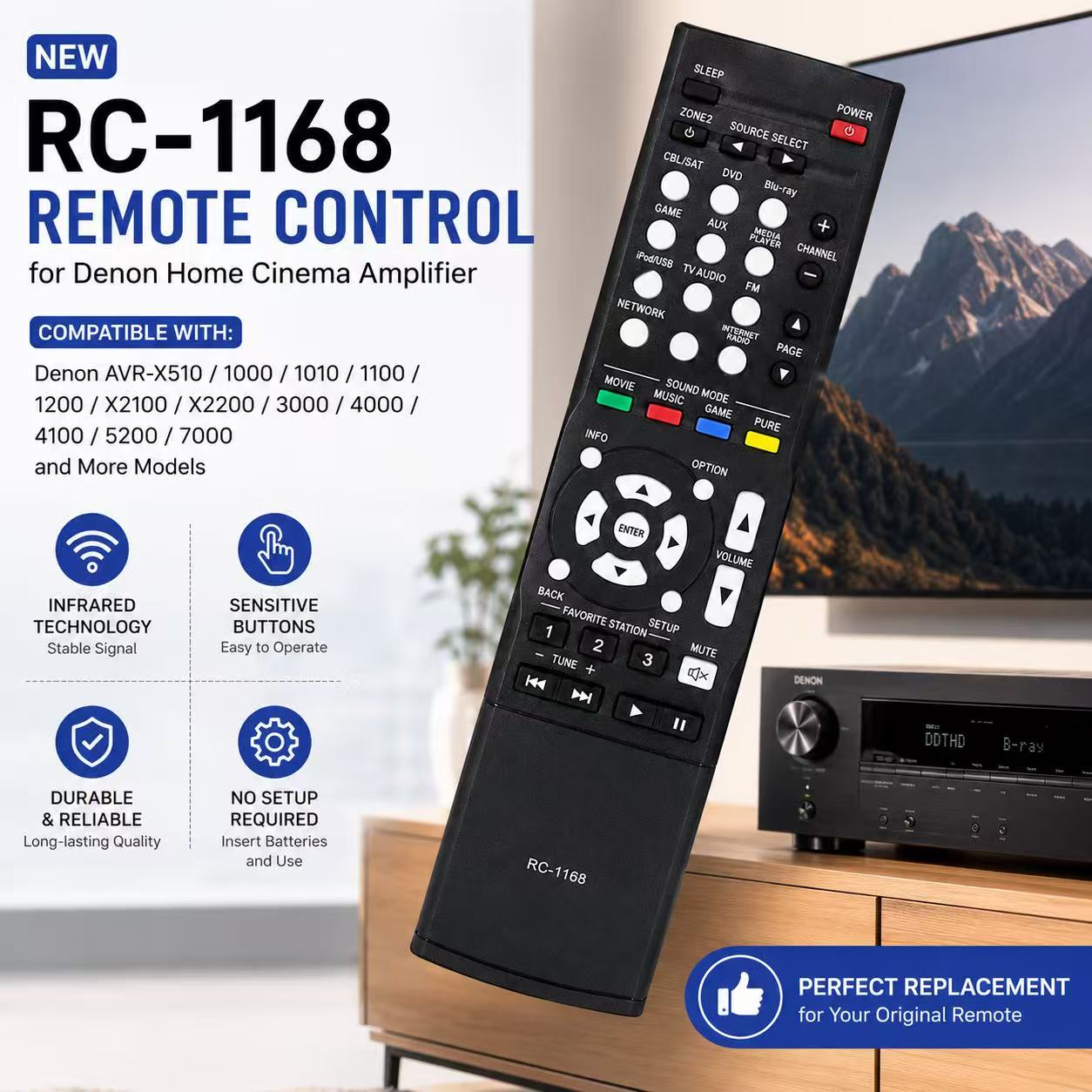 RC‑1168 Novo Controle Remoto d - Home Cinema Denon avaliação e preço